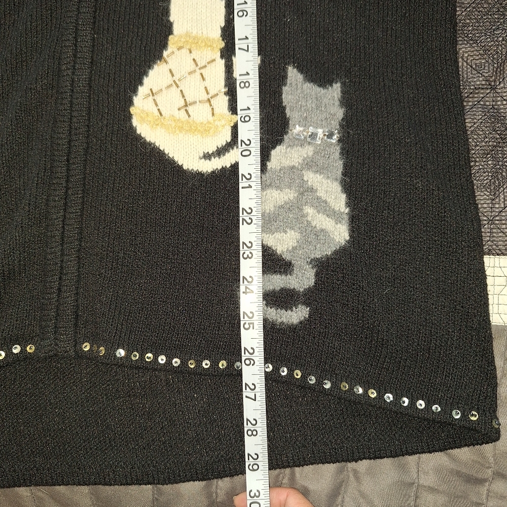 Coldwater Creek Beaded Cat Wool Rabbit Hair Sweater Cardigan Full Zip 2X - Picture 11 of 11